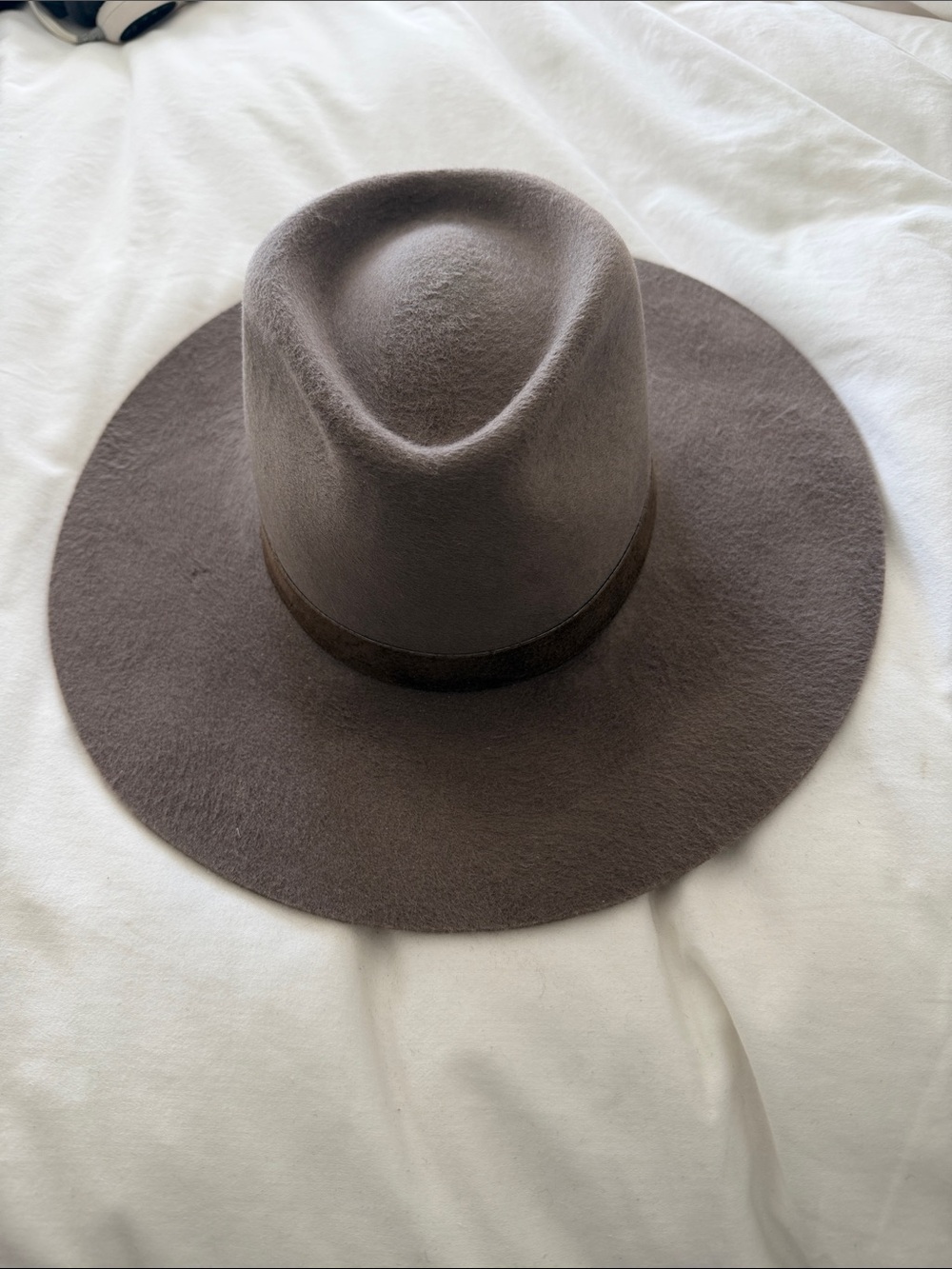Janessa Leone Wide-Brim Wool Fedora Hat - Brown